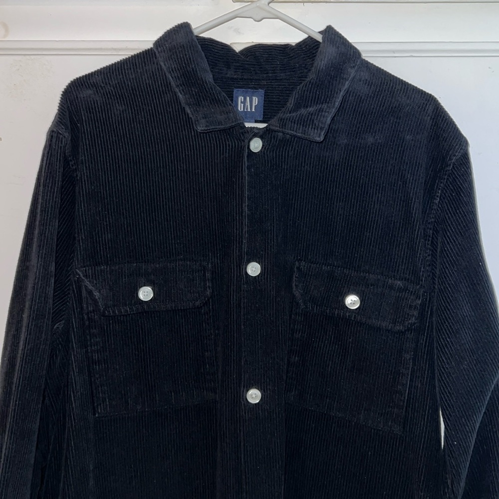 GAP Black Corduroy Overshirt Mens Size Large